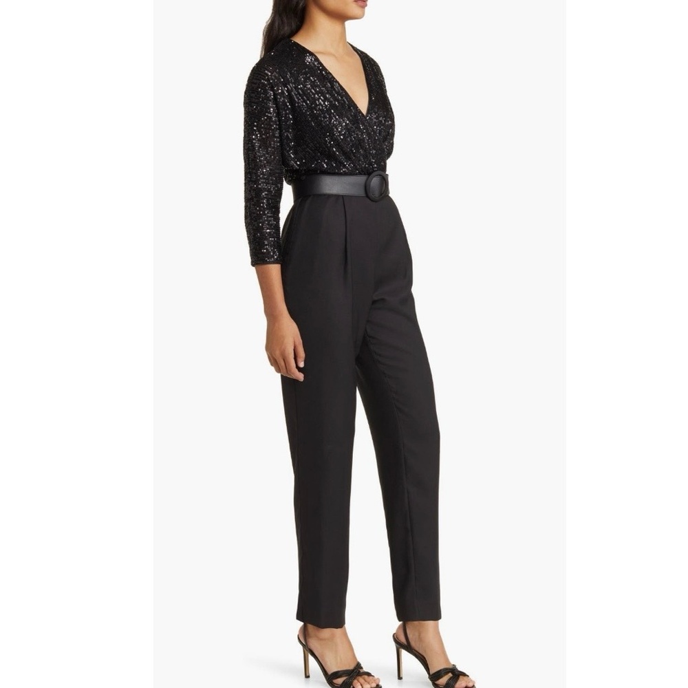 Eliza J Black Sequin Jumpsuit - Picture 3 of 10